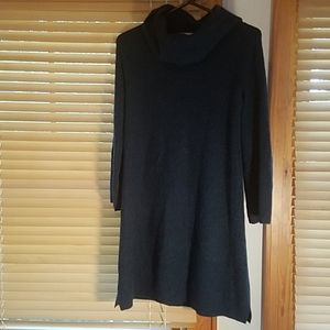 Loft dark teal cowl neck sweater dress